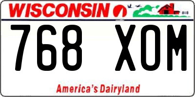 WI license plate 768XOM