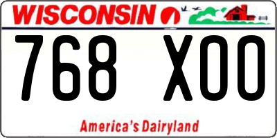 WI license plate 768XOO