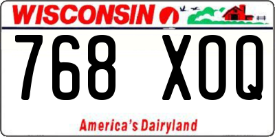 WI license plate 768XOQ