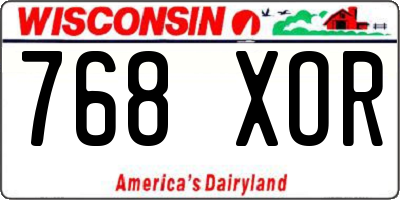 WI license plate 768XOR