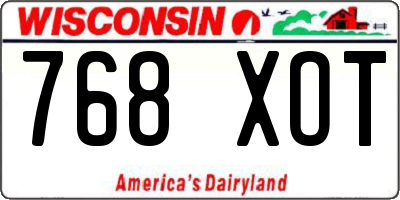WI license plate 768XOT