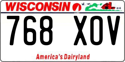 WI license plate 768XOV