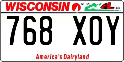 WI license plate 768XOY