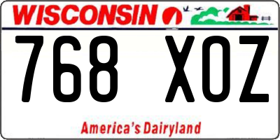 WI license plate 768XOZ