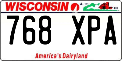WI license plate 768XPA