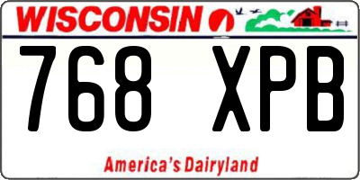 WI license plate 768XPB