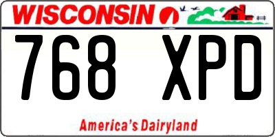 WI license plate 768XPD