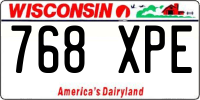 WI license plate 768XPE