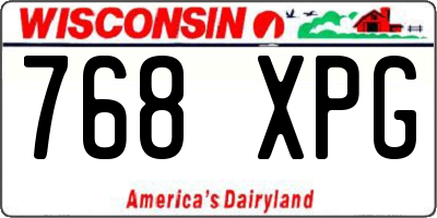 WI license plate 768XPG