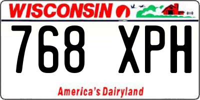 WI license plate 768XPH