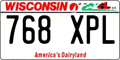 WI license plate 768XPL