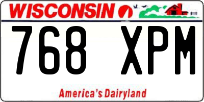 WI license plate 768XPM