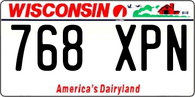 WI license plate 768XPN