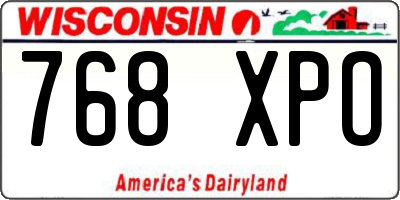 WI license plate 768XPO