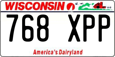 WI license plate 768XPP