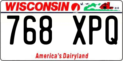 WI license plate 768XPQ