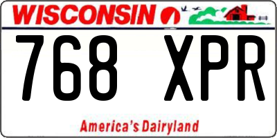WI license plate 768XPR