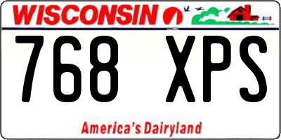 WI license plate 768XPS