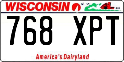 WI license plate 768XPT