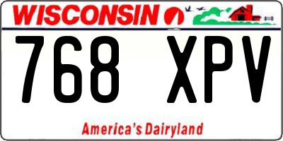 WI license plate 768XPV