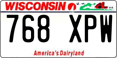 WI license plate 768XPW