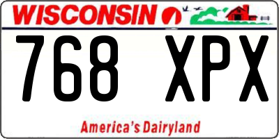 WI license plate 768XPX