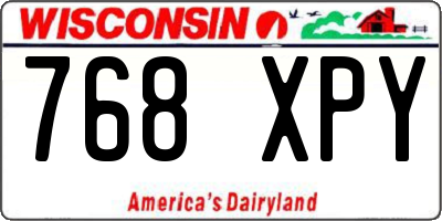 WI license plate 768XPY
