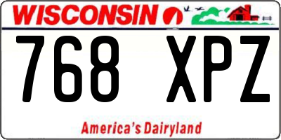 WI license plate 768XPZ