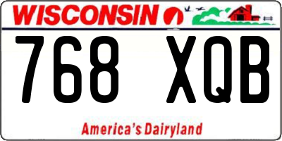 WI license plate 768XQB