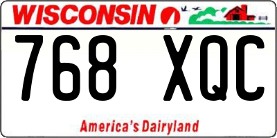 WI license plate 768XQC