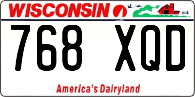 WI license plate 768XQD