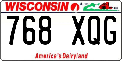 WI license plate 768XQG