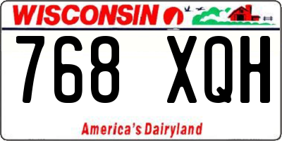 WI license plate 768XQH
