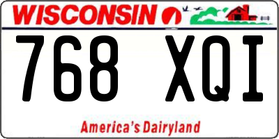 WI license plate 768XQI