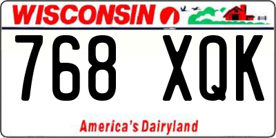 WI license plate 768XQK