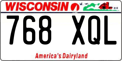 WI license plate 768XQL
