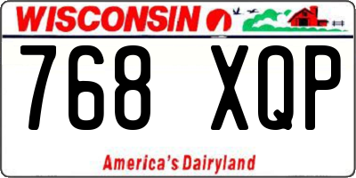 WI license plate 768XQP