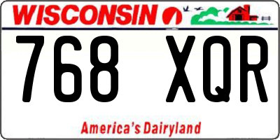 WI license plate 768XQR