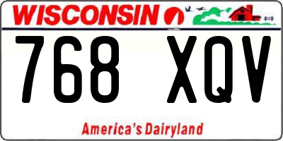 WI license plate 768XQV