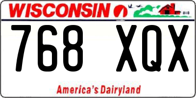 WI license plate 768XQX