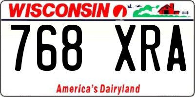 WI license plate 768XRA
