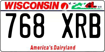 WI license plate 768XRB