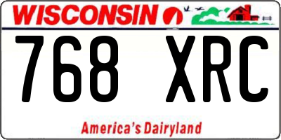 WI license plate 768XRC