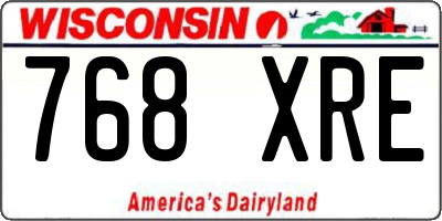 WI license plate 768XRE