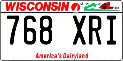 WI license plate 768XRI