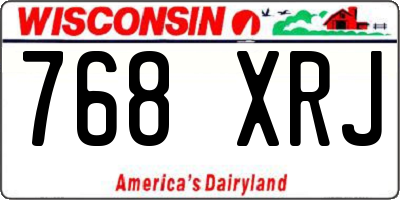 WI license plate 768XRJ