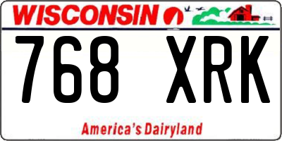 WI license plate 768XRK
