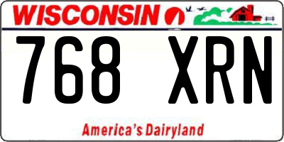 WI license plate 768XRN