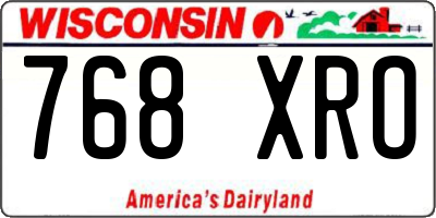 WI license plate 768XRO