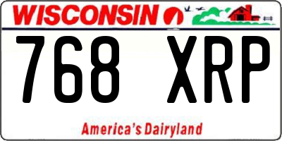 WI license plate 768XRP